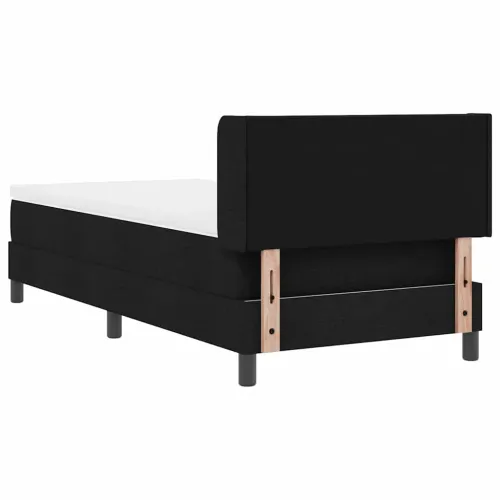 Box spring krevet s uzglavljem Crna 200 x 90 cm tkanina - Crna 90 x 200 cm Dizajn s rombovima Cijena