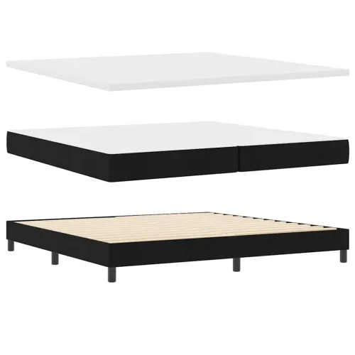 Box spring krevet s uzglavljem Crna 200 x 200 cm tkanina - Crna 200 x 200 cm Dizajn s rombovima Cijena