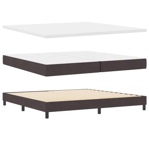 Box spring krevet Tamno smeđa 200 x 200 cm tkanina - Tamno smeđa 200 x 200 cm Dizajn s rombovima Cijena
