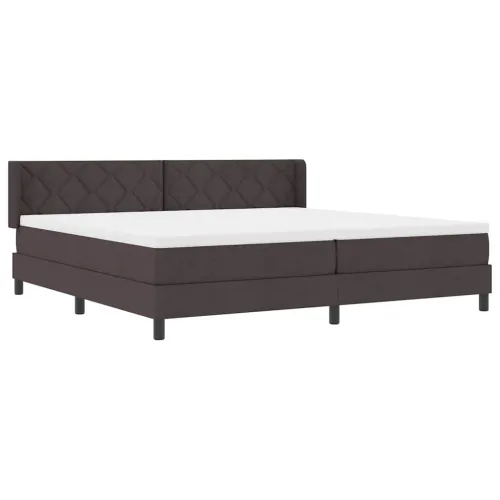Box spring krevet Tamno smeđa 200 x 200 cm tkanina - Tamno smeđa 200 x 200 cm Dizajn s rombovima Cijena