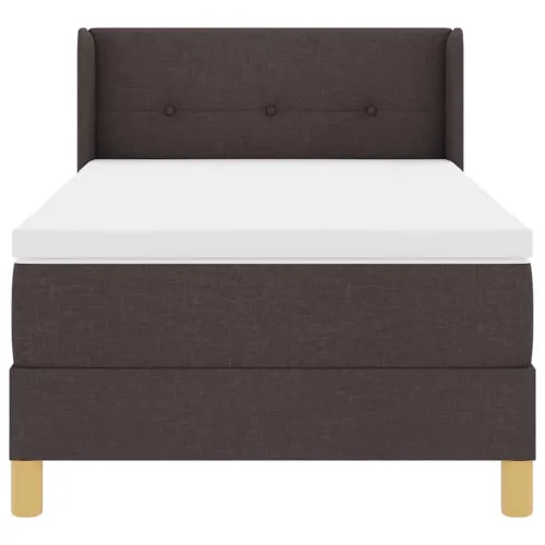 Box spring krevet Tamno smeđa 200 x 90 cm tkanina - Tamno smeđa 90 x 200 cm Prošiveno gumbima Cijena