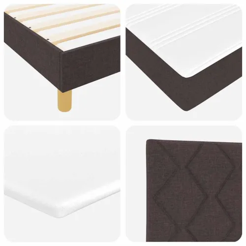 Box spring krevet Tamno smeđa 200 x 90 cm tkanina - Tamno smeđa 90 x 200 cm Prošiveno gumbima Cijena
