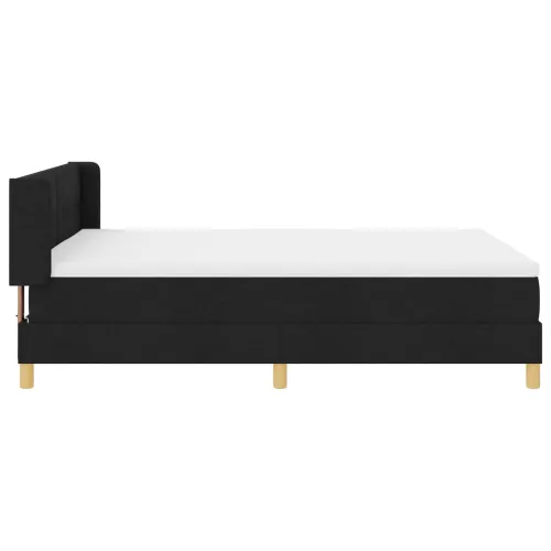 Box spring krevet s uzglavljem Crna 200 x 140 cm tkanina - Crna 140 x 200 cm Prošiveno gumbima Cijena