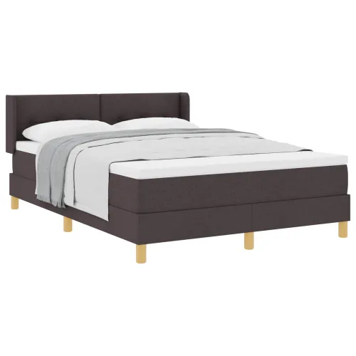 Box spring krevet Tamno smeđa 200 x 160 cm tkanina - Tamno smeđa 160 x 200 cm Prošiveno gumbima Cijena
