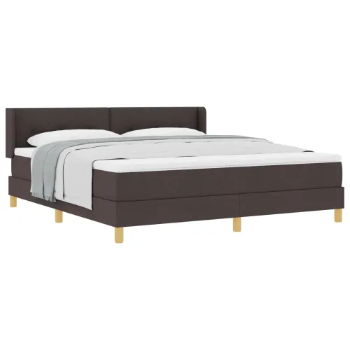 Box spring krevet Tamno smeđa 200 x 180 cm tkanina - Tamno smeđa 180 x 200 cm Prošiveno gumbima Cijena