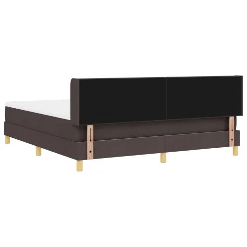 Box spring krevet Tamno smeđa 200 x 180 cm tkanina - Tamno smeđa 180 x 200 cm Prošiveno gumbima Cijena