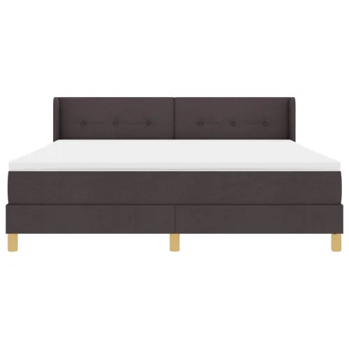 Box spring krevet Tamno smeđa 200 x 180 cm tkanina - Tamno smeđa 180 x 200 cm Prošiveno gumbima Cijena