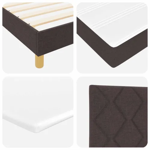 Box spring krevet Tamno smeđa 200 x 180 cm tkanina - Tamno smeđa 180 x 200 cm Prošiveno gumbima Cijena