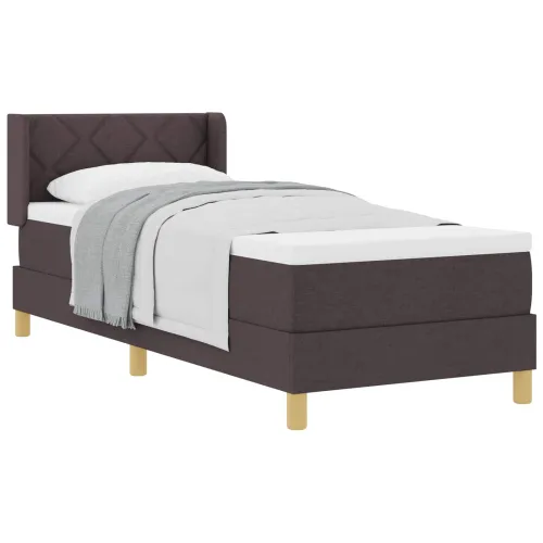 Box spring krevet Tamno smeđa 200 x 80 cm tkanina - Tamno smeđa 80 x 200 cm Dizajn s rombovima Cijena