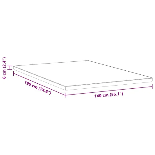 Nadmadrac 140 x 190 cm debelo Žakar tkanina Bijela - 140 x 190 cm 6 cm Cijena