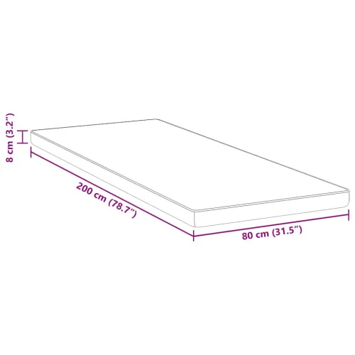 Nadmadrac 80 x 200 cm debelo Žakar tkanina Bijela - 80 x 200 cm 8 cm Cijena