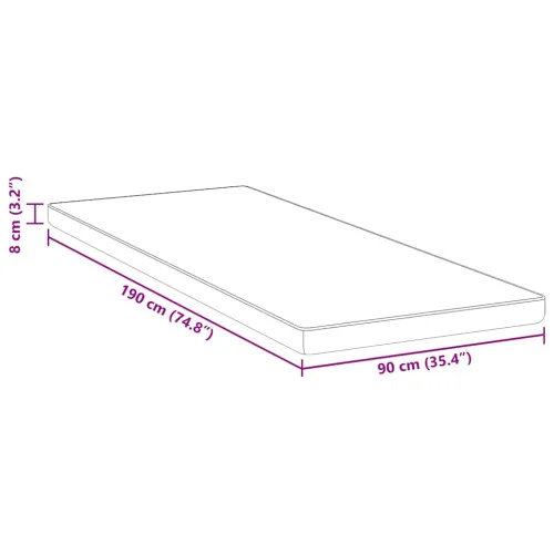 Nadmadrac 90 x 190 cm debelo Žakar tkanina Bijela - 90 x 190 cm 8 cm Cijena
