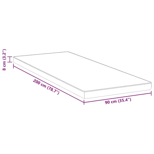Nadmadrac 90 x 200 cm debelo Žakar tkanina Bijela - 90 x 200 cm 8 cm Cijena