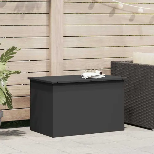 Kutija za pohranu jastučića za vrt Pocinčani čelik 175 L Crna - Crna 80 x 50,5 x 50 cm Cijena