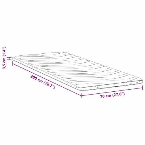 Nadmadrac 70 x 200 cm debelo Pleteno platno Bijela - 70 x 200 cm 3,5 cm Cijena