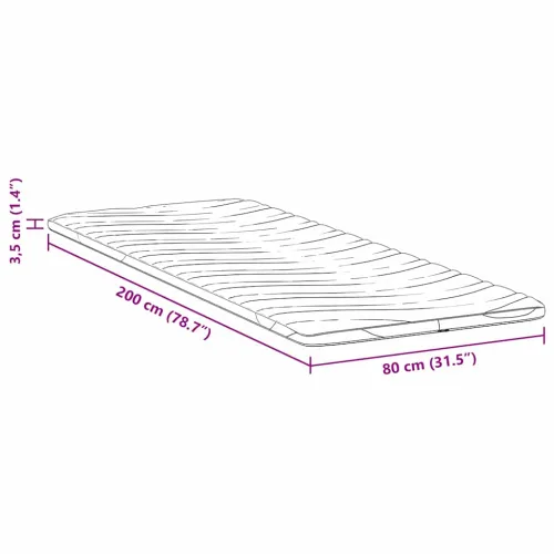 Nadmadrac 80 x 200 cm debelo Pleteno platno Bijela - 80 x 200 cm 3,5 cm Cijena