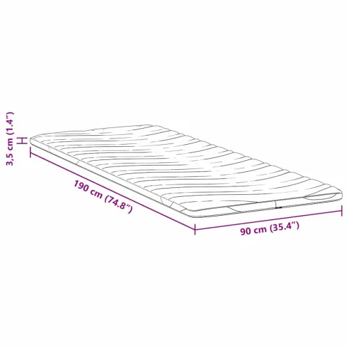 Nadmadrac 90 x 190 cm debelo Pleteno platno Bijela - 90 x 190 cm 3,5 cm Cijena