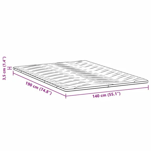 Nadmadrac 140 x 190 cm debelo Pleteno platno Bijela - 140 x 190 cm 3,5 cm Cijena
