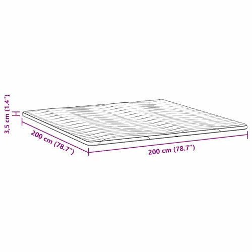 Nadmadrac 200 x 200 cm debelo Pleteno platno Bijela - 200 x 200 cm 3,5 cm Cijena
