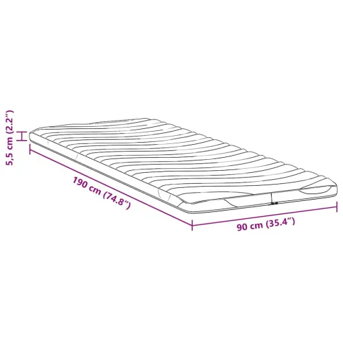 Nadmadrac 90 x 190 cm debelo Pleteno platno Bijela - 90 x 190 cm 5,5 cm Cijena