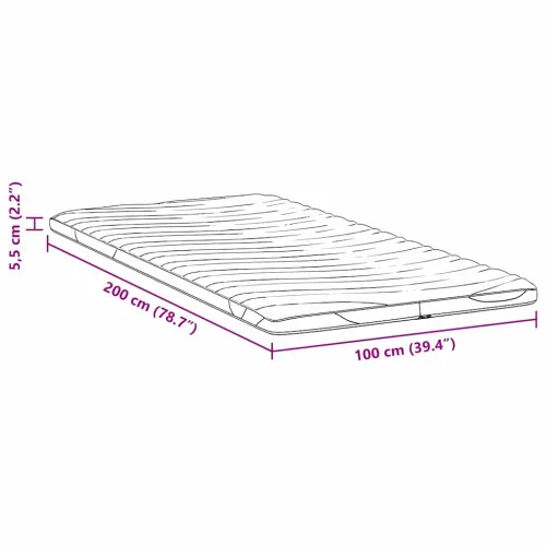 Nadmadrac 100 x 200 cm debelo Pleteno platno Bijela - 100 x 200 cm 5,5 cm Cijena
