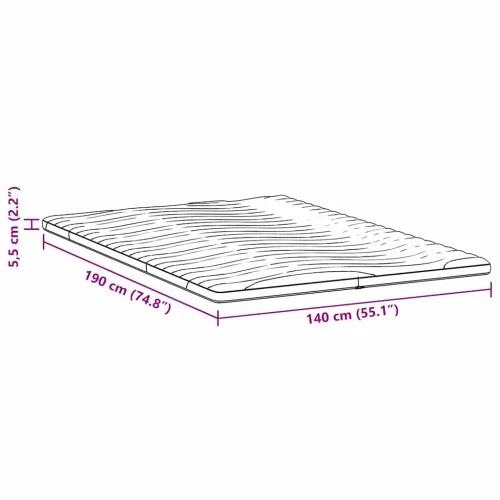 Nadmadrac 140 x 190 cm debelo Pleteno platno Bijela - 140 x 190 cm 5,5 cm Cijena