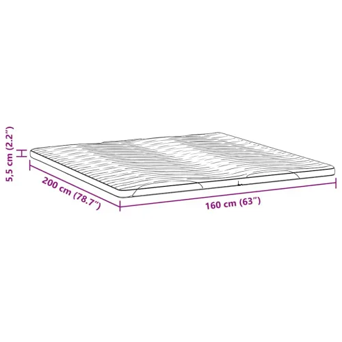 Nadmadrac 160 x 200 cm debelo Pleteno platno Bijela - 160 x 200 cm 5,5 cm Cijena