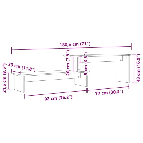 Set TV komoda 180,5 x 30 x 43 cm Staro drvo Konstruirano drvo - Staro drvo Cijena