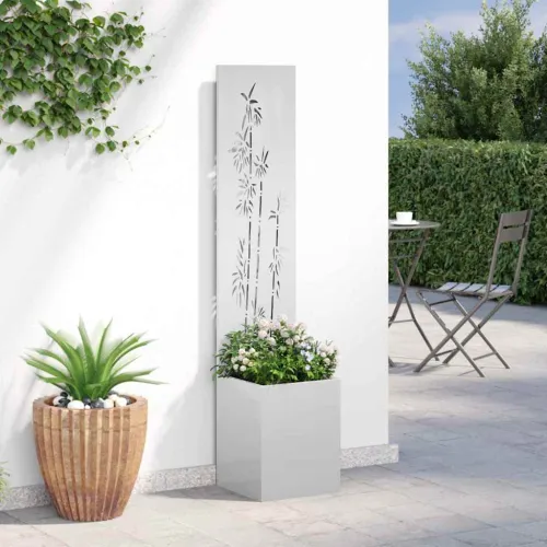 Privatnost u vrtu Srebrno 32 x 32 x 150 cm Pocinčani čelik - Pocinčani čelik Bambus 32 cm Cijena