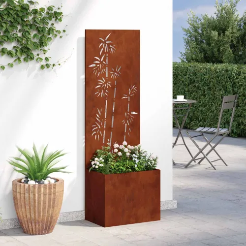 Privatnost u vrtu Cvjetni Rđa 50 x 32 x 150 cm Otporni čelik - Otporni čelik bambus 50 cm Cijena