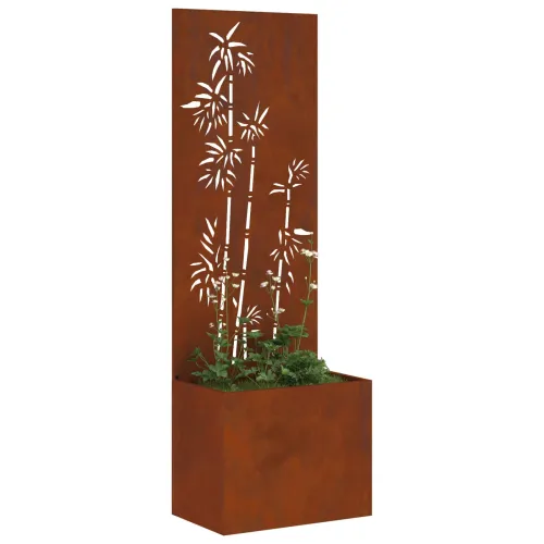 Privatnost u vrtu Cvjetni Rđa 50 x 32 x 150 cm Otporni čelik - Otporni čelik bambus 50 cm Cijena
