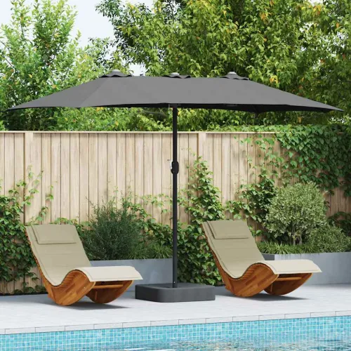 Vrtni suncobran Antracit 385 x 209 x 244 cm Poliester i čelik - Antracit Cijena