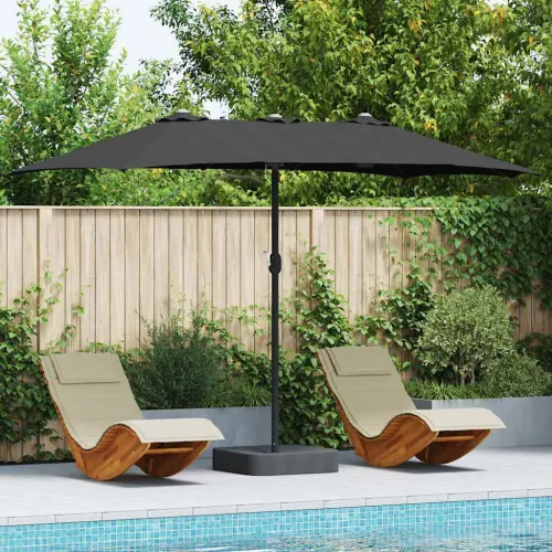 Vrtni suncobran Crna 385 x 209 x 244 cm Poliester i čelik - Crna Cijena