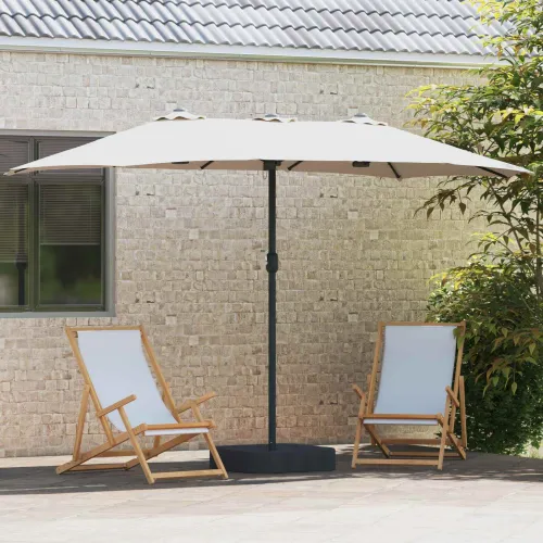Vrtni suncobran Pijesak i antracit 385 x 209 x 244 cm Poliester - Pijesak Cijena
