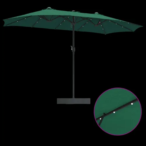 Vrtni suncobran Zelena 385 x 209 x 244 cm Poliester - Zelena Cijena