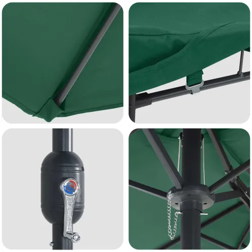 Vrtni suncobran Zelena 385 x 209 x 244 cm Poliester - Zelena Cijena