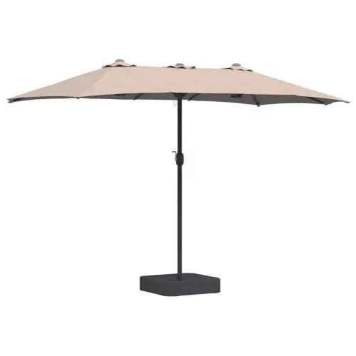 Vrtni suncobran 385 x 209 x 244 cm Poliester Sivo-smeđa - Sivo-smeđa Cijena