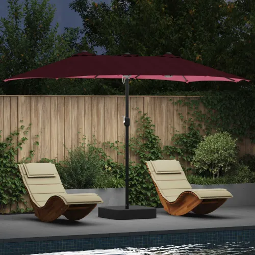 Vrtni suncobran Bordeaux Crvena 385 x 209 x 244 cm Poliester - Bordo crvena Cijena
