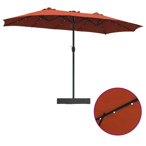 Vrtni suncobran Terakota 385 x 209 x 244 cm Poliester - Terakota Cijena