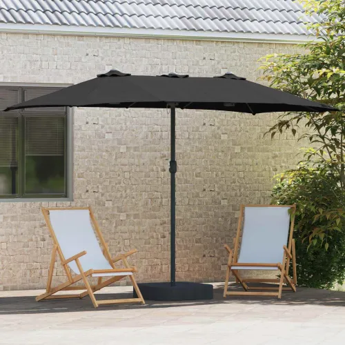 Vrtni suncobran Crna 385 x 209 x 244 cm Poliester - Crna Cijena