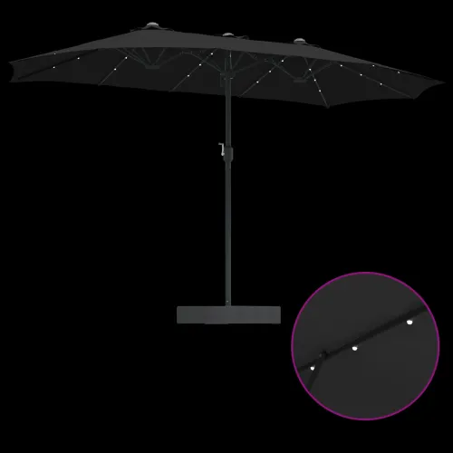Vrtni suncobran Crna 385 x 209 x 244 cm Poliester - Crna Cijena
