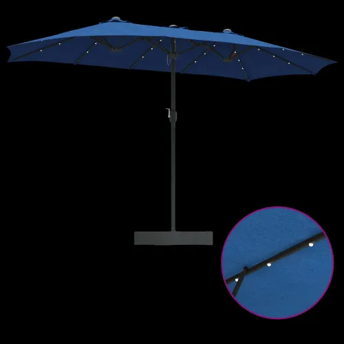Vrtni suncobran 385 x 209 x 244 cm Poliester Azurnoplava - Azurnoplava Cijena