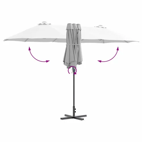 Vrtni suncobran 370 x 197 x 239 cm Poliester i aluminij Pijesak - Pijesak Cijena
