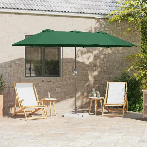 Vrtni suncobran 370 x 197 x 239 cm Poliester i aluminij Zelena - Zelena Cijena