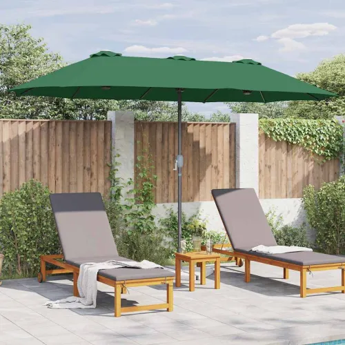 Vrtni suncobran 370 x 197 x 239 cm Poliester i aluminij Zelena - Zelena Cijena