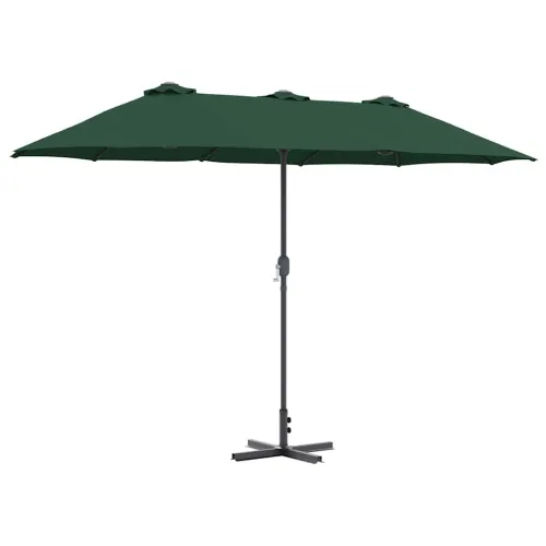Vrtni suncobran 370 x 197 x 239 cm Poliester i aluminij Zelena - Zelena Cijena