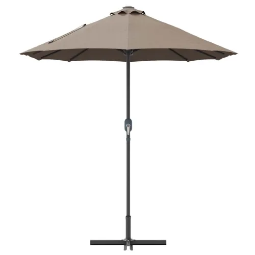 Vrtni suncobran 370 x 197 x 239 cm Poliester i aluminij - Sivosmeđa Cijena