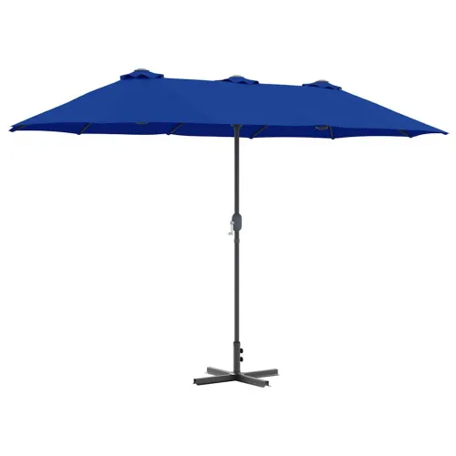 Vrtni suncobran 370 x 197 x 239 cm Poliester i aluminij - azurnoplava Cijena