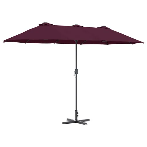 Vrtni suncobran 370 x 197 x 239 cm Poliester i aluminij - Bordo crvena Cijena