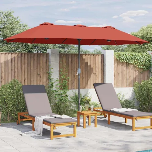 Vrtni suncobran 370 x 197 x 239 cm Poliester i aluminij - Terakota Cijena